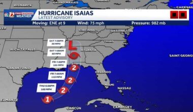 Isaias has become first Atlantic hurricane tonight