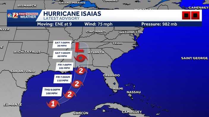 Isaias has become first Atlantic hurricane tonight