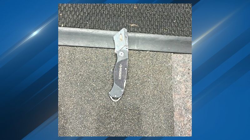 Police say they recovered this box cutter with a broken blade. (Portland Police Bureau)