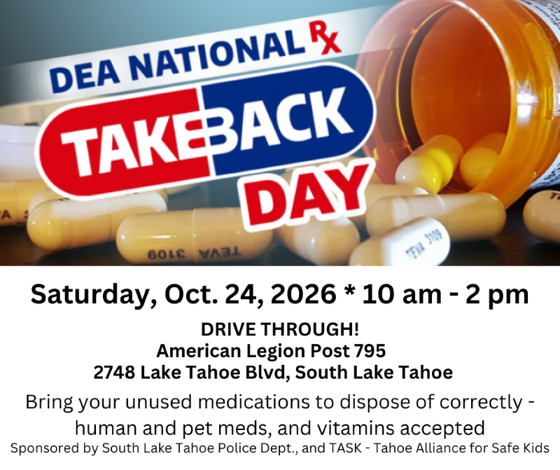 Drug Take Back Day in South Lake Tahoe Saturday