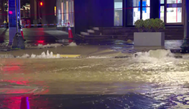 Water main break floods streets in Boston's Financial District
