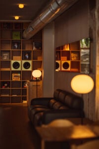 Tylko shelving in ECHO listening bar in Rotterdam