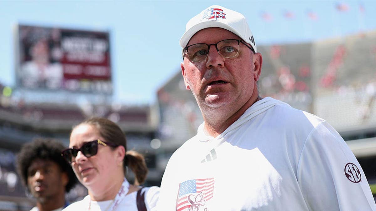 Head coach Mike Elko of the Texas A&M Aggies
