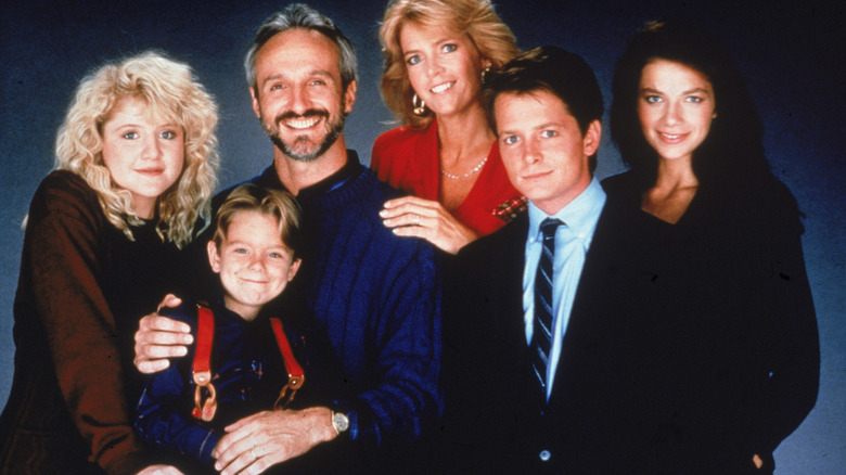 Promotional image of the cast of Family Ties