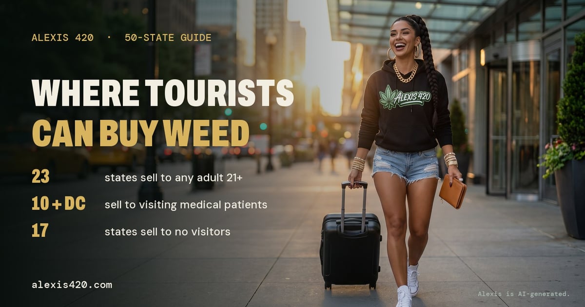 Alexis 420 publishes a 50-state guide to where tourists can legally buy weed ahead of holiday travel