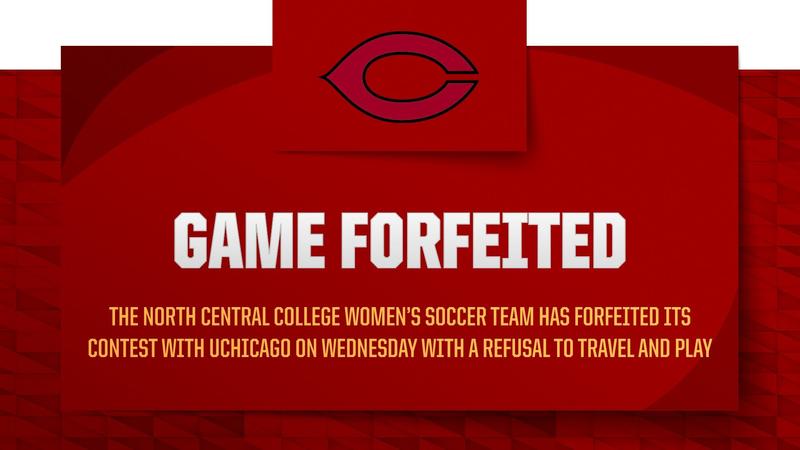 North Central Forfeits Women's Soccer Game at UChicago on Wednesday