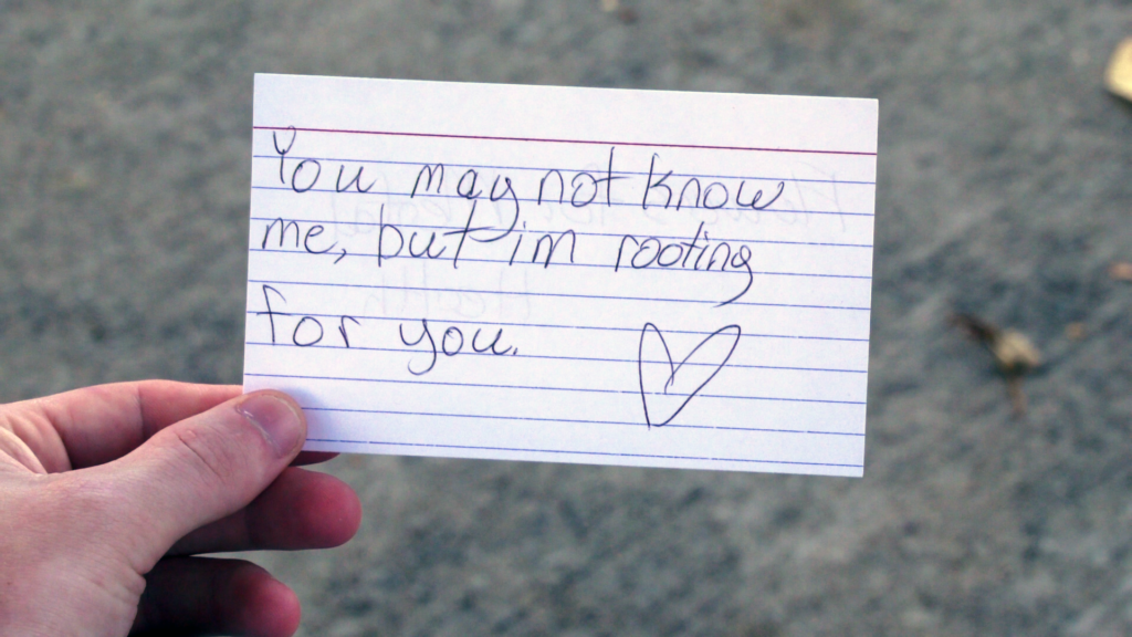 Local group uses flowers, notes to spread mental health awareness