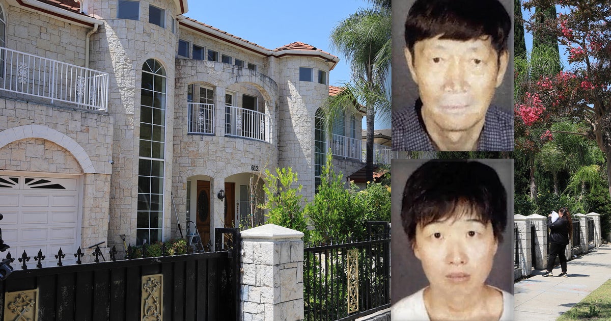 Photos of Guoiun Xuan and Silvia Zhang and a picture of their home in Arcadia, California.