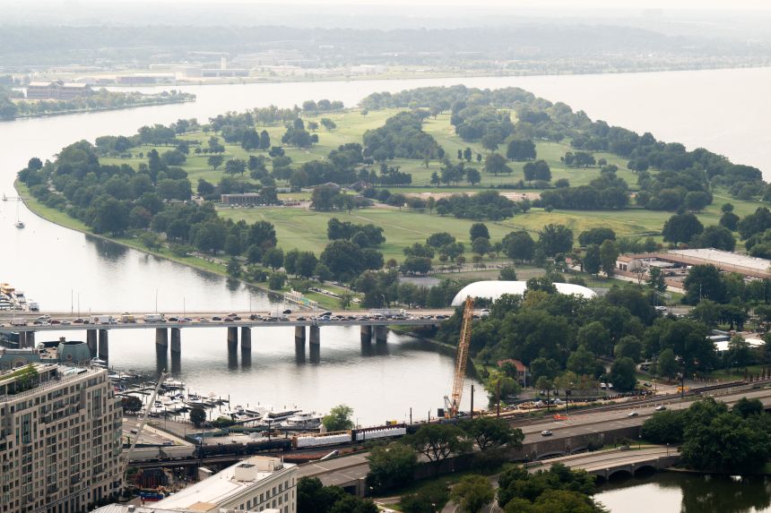 Hains Point and the East Potomac Golf Links are seen in Washington, DC, in September.