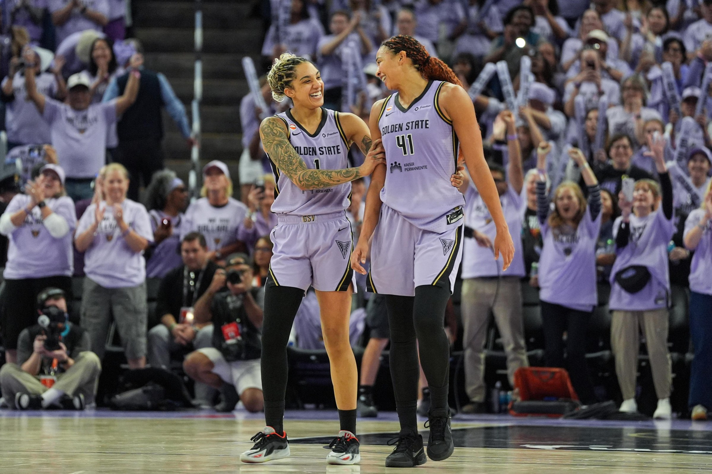 Gabby Williams and Kiah Stokes.