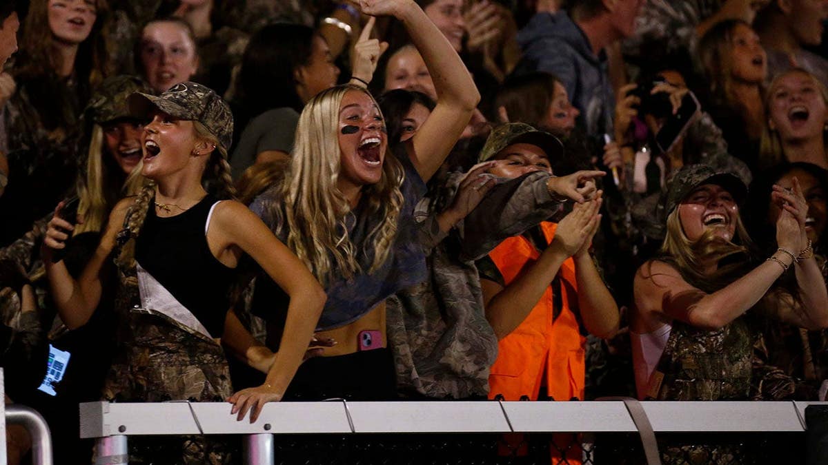 Glendale Falcons fans celebrate after a touchdown in Springfield.