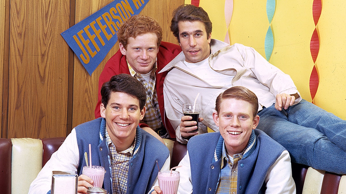 UNITED STATES - JANUARY 07: HAPPY DAYS - Gallery - Season One - 1/7/74 - Anson Williams, Ron Howard, Donny Most, Henry Winkler (Photo by ABC Photo Archives/Disney General Entertainment Content via Getty Images)