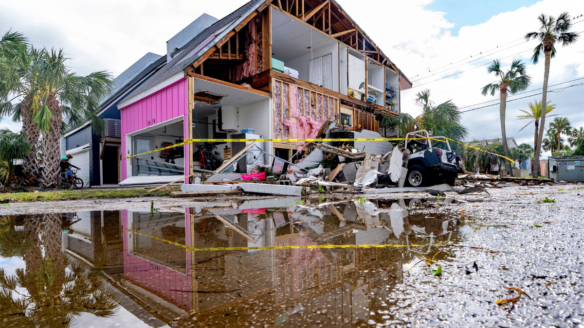 A home is partially destroyed after Hurricane Isaias came ashore