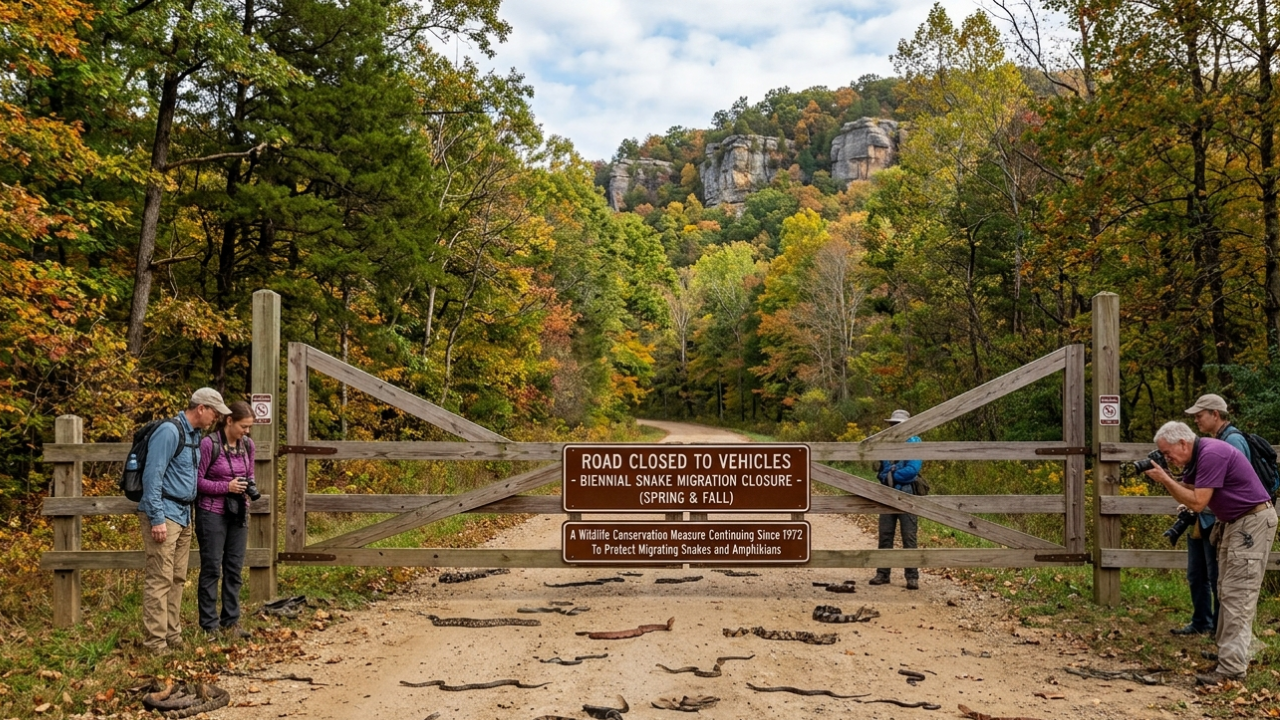AI Generated How Snake Road’s seasonal closures protect migrating reptiles<br>
