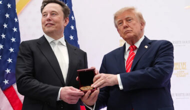 Trump disclosed millions in new trades in SpaceX and Microsoft. Today, he gave medals to their CEOs.
