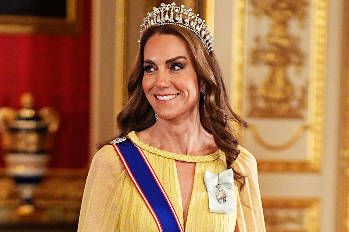 Kate Middleton Makes a Showstopping Entrance in Yellow Gown for Rare Tiara Moment at State Banquet