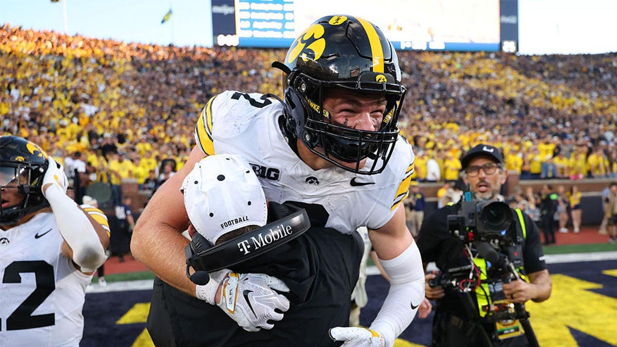 Reece Vander Zee #2 of the Iowa Hawkeyes