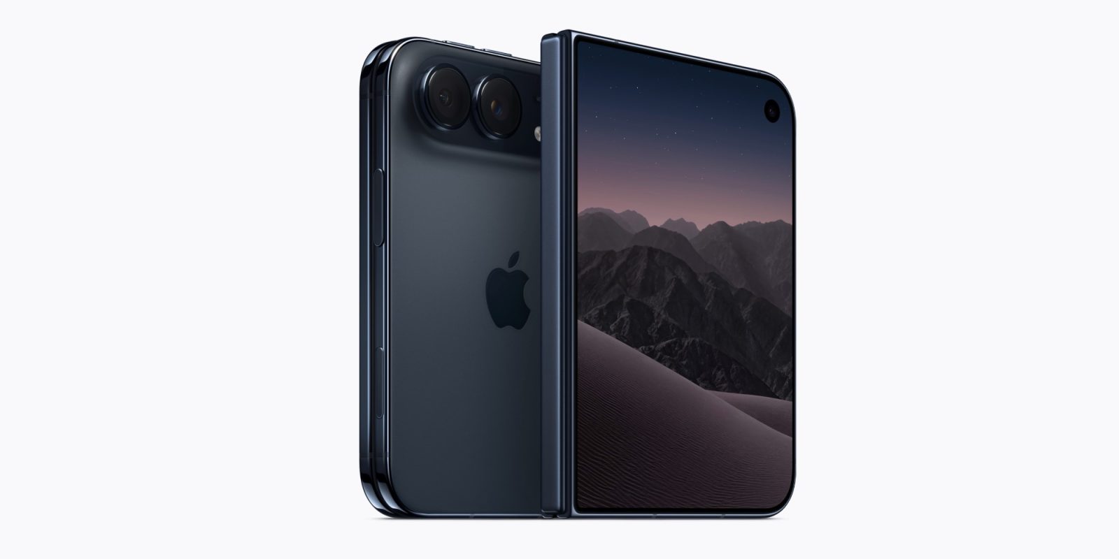 Focus Modes are another way Apple has adapted iOS 27 for the iPhone Duo (front and rear views shown, with a night sky wallpaper)