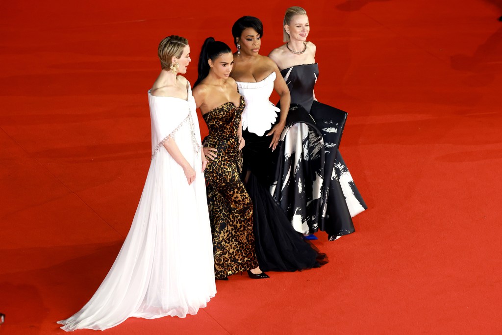 Kim Kardashian, Naomi Watts, Niecy Nash-Betts, and Sarah Paulson pose on the red carpet at the "All's Fair" screening during the Rome Film Festival.