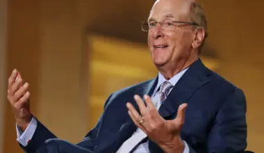 CEO of BlackRock Larry Fink speaks during a panel at the BlackRock Infrastructure Summit on March 11, 2026 in Washington, DC.