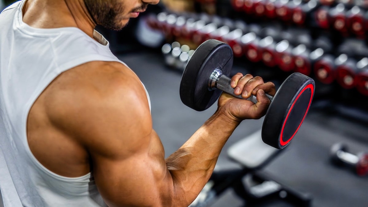 Man doing bicep curl