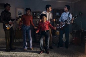 Judah Edwards as Young Tito, Jaylen Hunter as Young Marlon, Juliano Krue Valdi as Young MJ, Nathaniel McIntyre as Young Jackie and Jayden Harville as Young Jermaine in Michael. Photo Credit: Glen Wilson