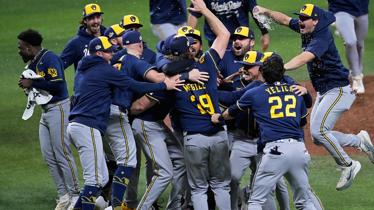 Brewers celebrate a World Series win