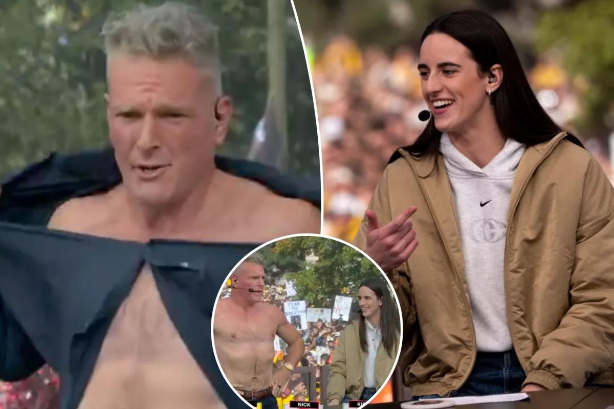 Pat McAfee apologizes to Caitlin Clark after going shirtless on 'College GameDay'