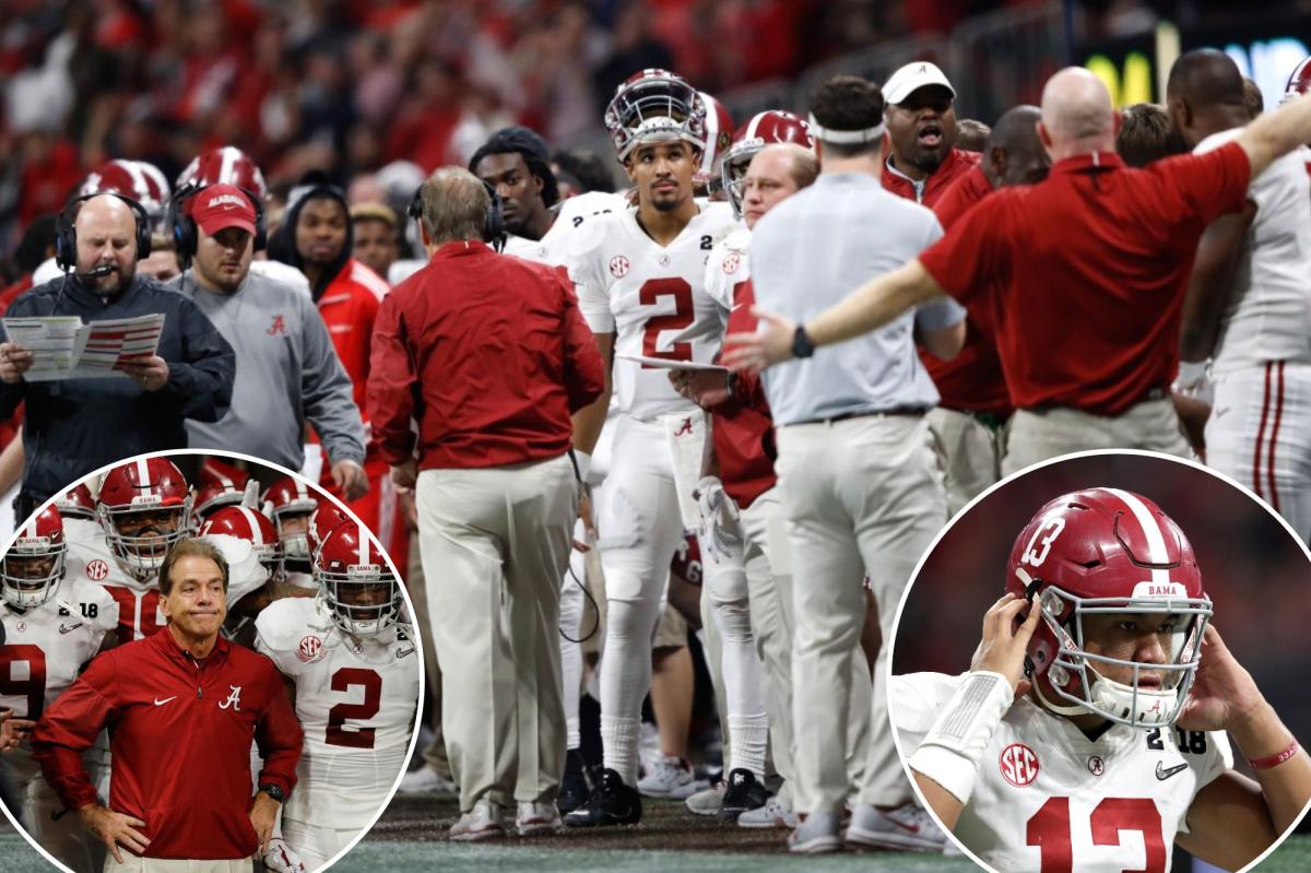 Footage shows Nick Saban benching Jalen Hurts in CFP title game