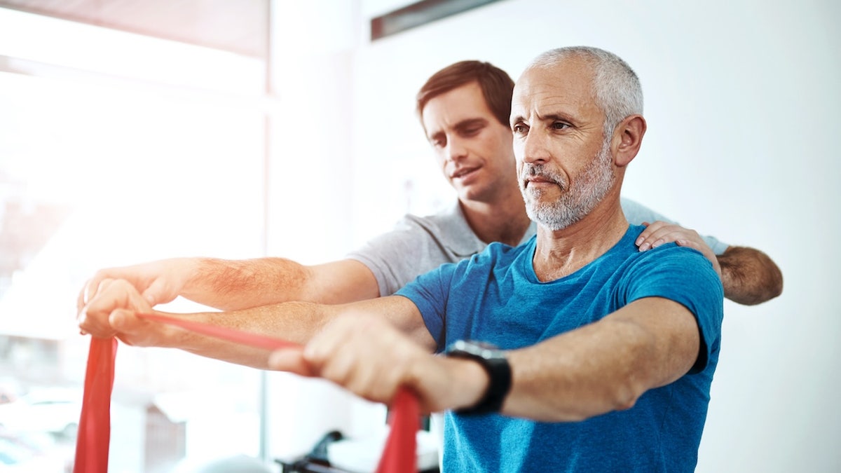 Man doing physical therapy