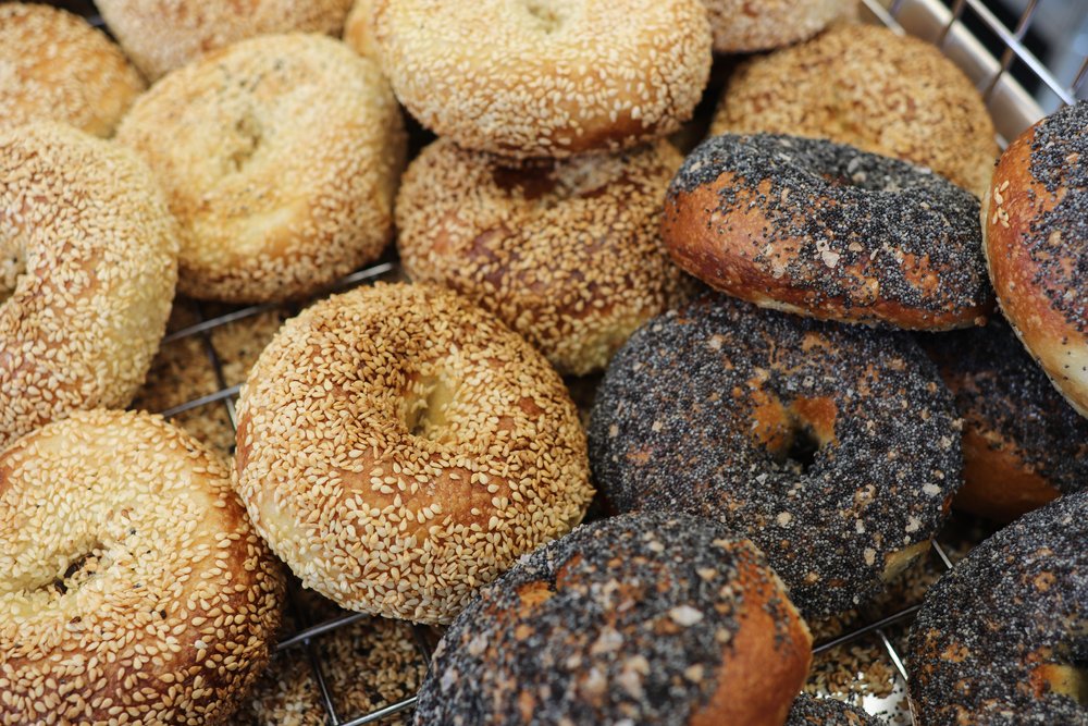 PopUp Bagels plain sesame and everything bagels, kosher bagels in Tenafly NJ