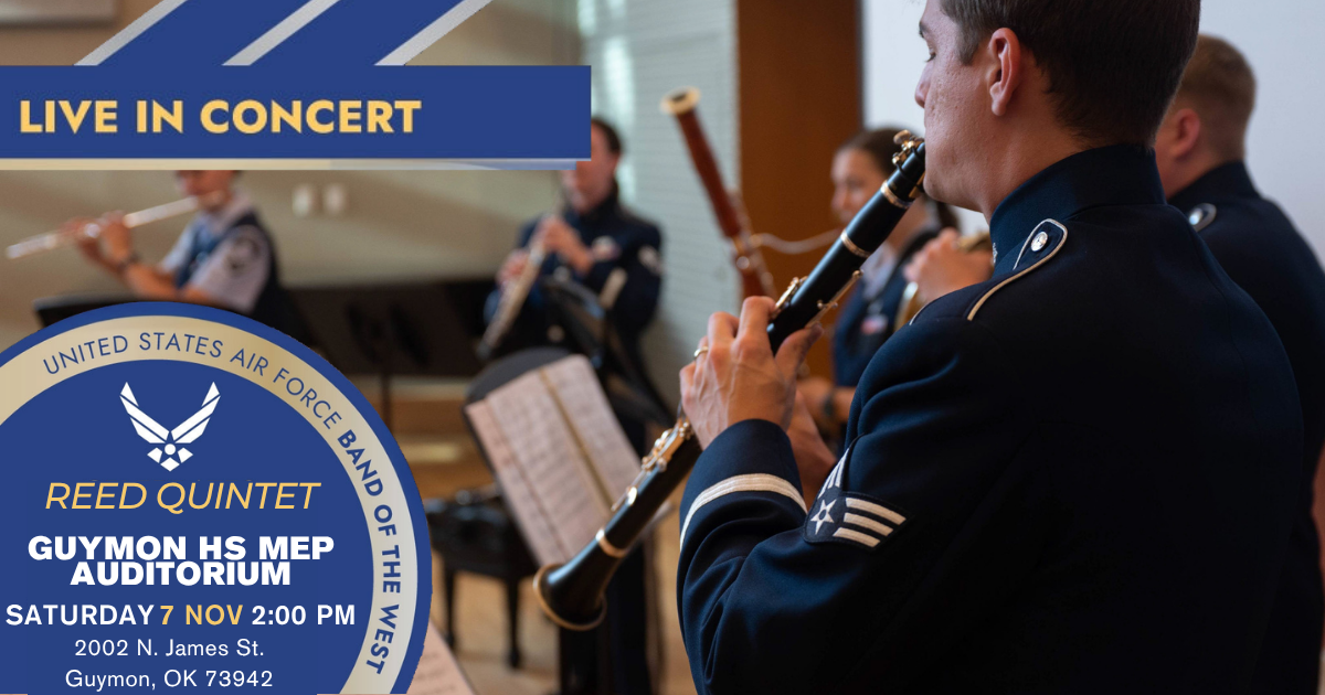 United States Airforce Band of the West’s Reed Quintet to Perform in Guymon
