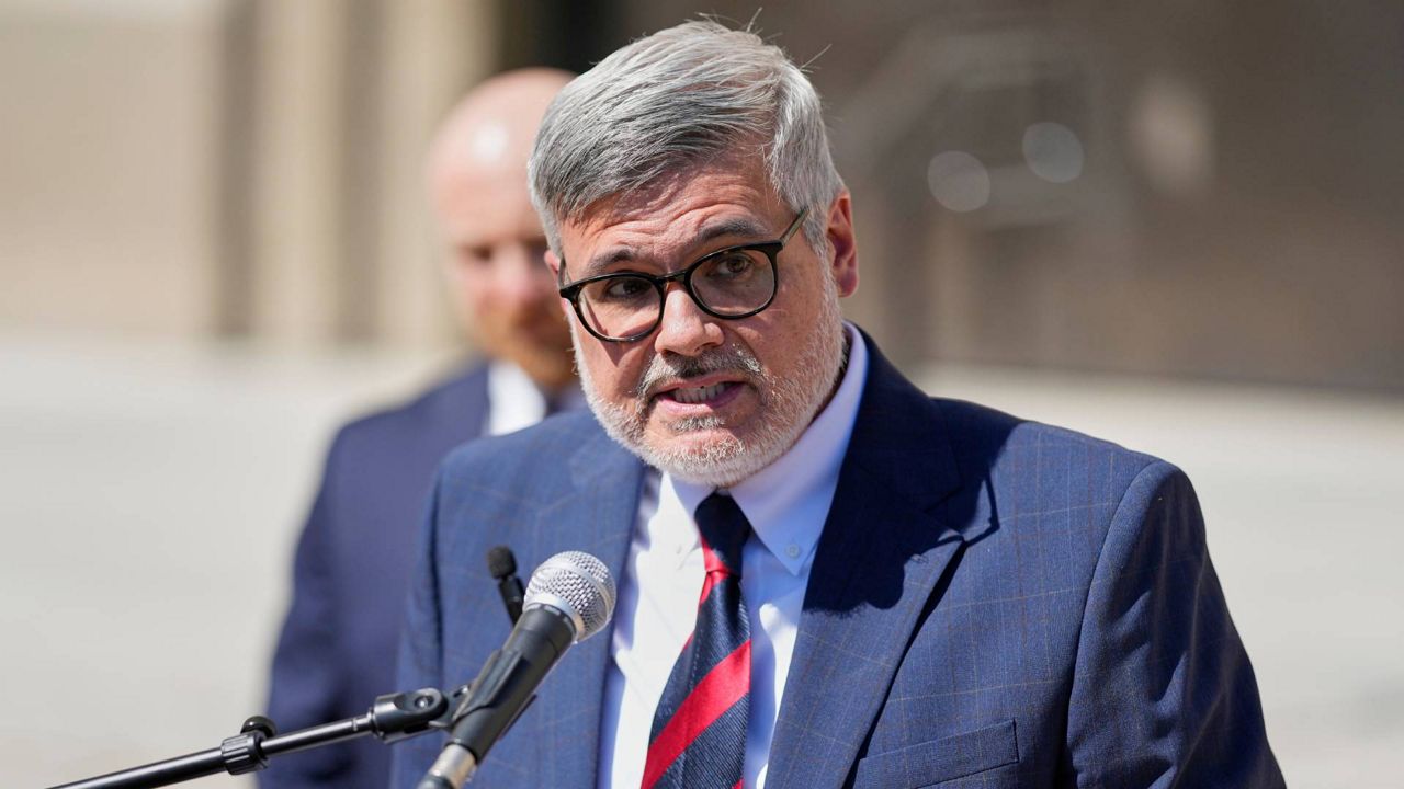 Randy Spivey, attorney for Christa Pike, speaks during a news conference after a court hearing Wednesday, Oct. 7, 2026, in Nashville, Tenn., where a judge granted their request for the Tennessee Department of Corrections to preserve all evidence related to the failed execution of Pike. (AP Photo/George Walker IV, Pool)