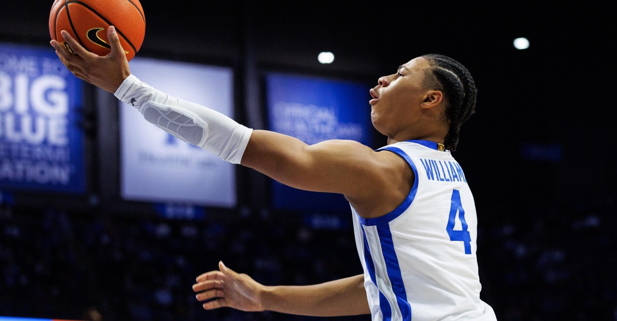 Mark Pope has high hopes for Mason Williams, who says he did not meet the Kentucky standard in exhibition opener