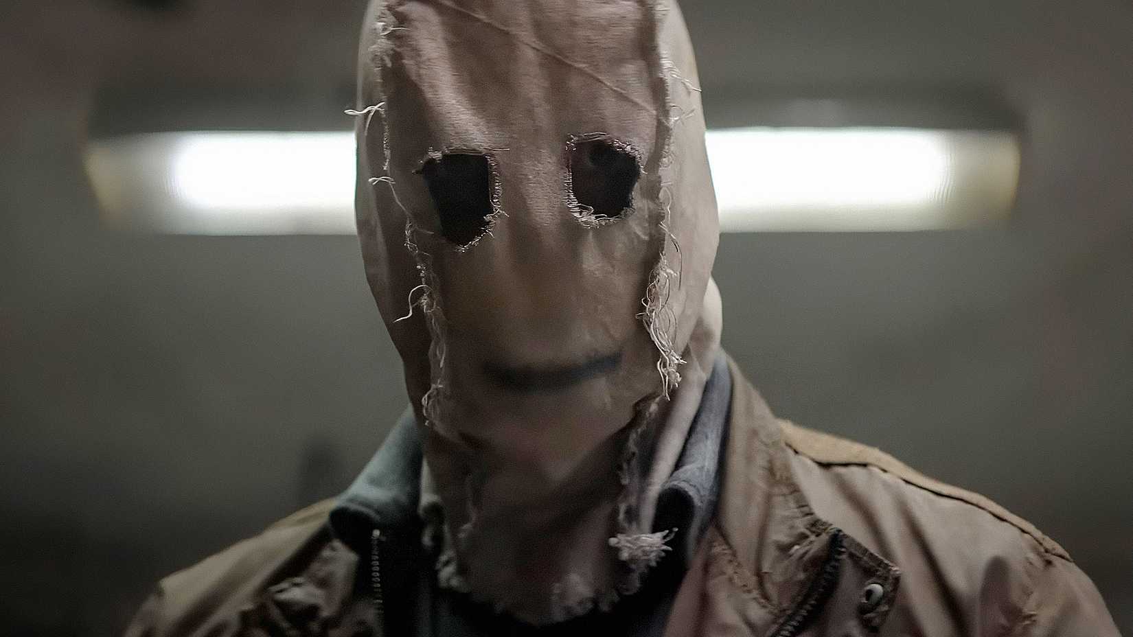 Scarecrow in his burlap sack mask from The Strangers Chapter 3
