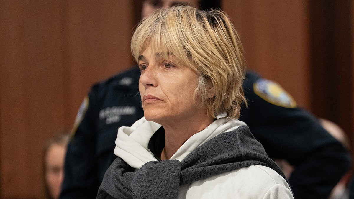 Selma Blair appears in Queens Criminal Court Monday, October, 12, 2026 in Queens, New York. The actress was arrested Sunday after allegedly attacking crew members on board a Delta flight into New York City. (Barry Williams/ New York Daily News/Pool)