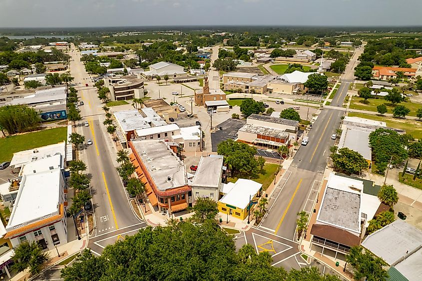 Aerial view of downtown Sebring, Florida