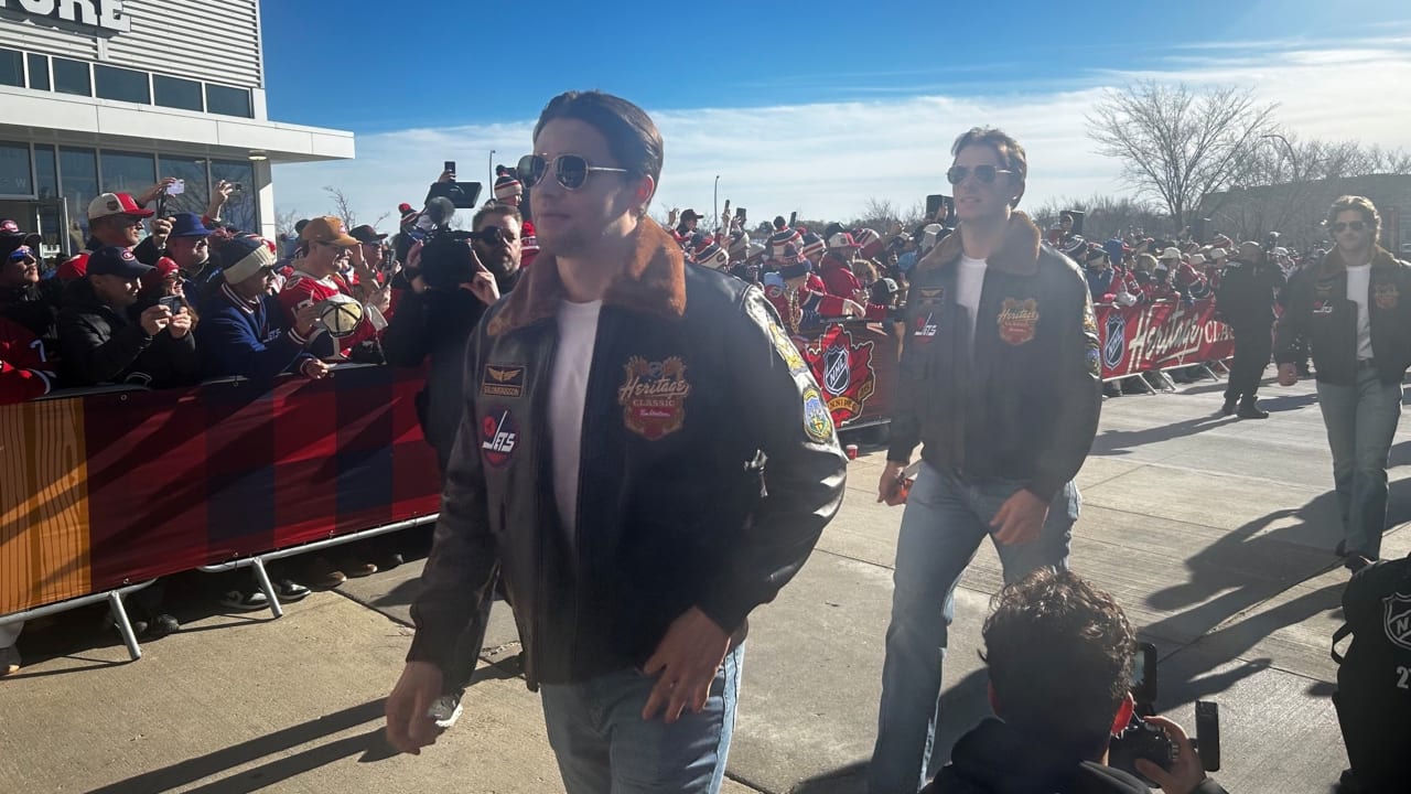 Jets arrive at 2026 Heritage Classic in 'Top Gun' style bomber jackets