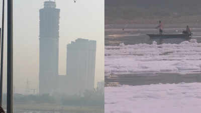 'Unhealthy' air, toxic white foam: Yamuna pollution resurfaces at Kalindi Kunj as Delhi-NCR AQI hits 168, GRAP-1 curbs remain in force