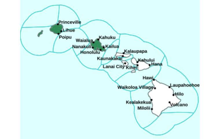 COURTESY NWS
A map shows the areas, in green, covered by a flood watch from this evening through Thursday afternoon.