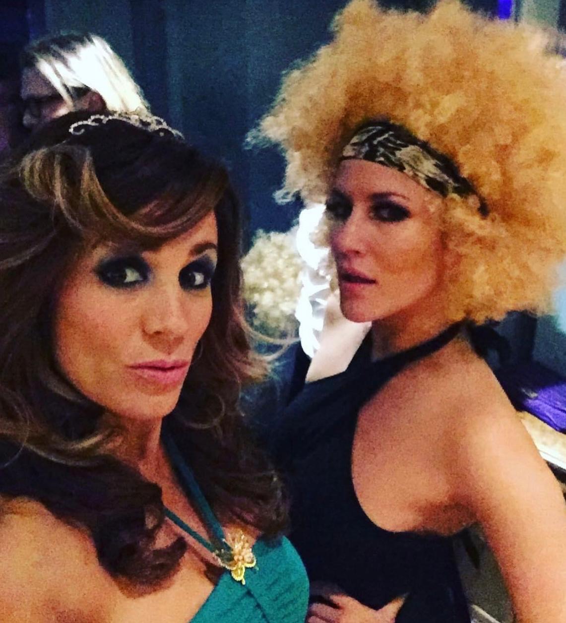 Natalie Pinkham and Caroline Flack at a party.