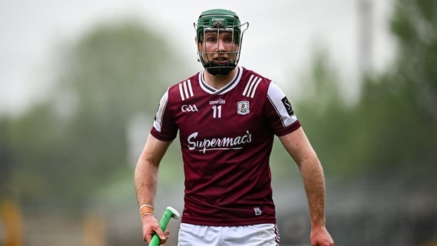 19 April 2025; Cathal Mannion of Galway during the Leinster GAA Hurling Senior Championship Round 1 match between Kilkenny and Galway at UPMC Nowlan Park in Kilkenny. Photo by Seb Daly/Sportsfile