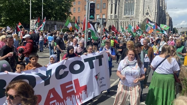 Thousands attend a Palestine solidarity march in Dublin