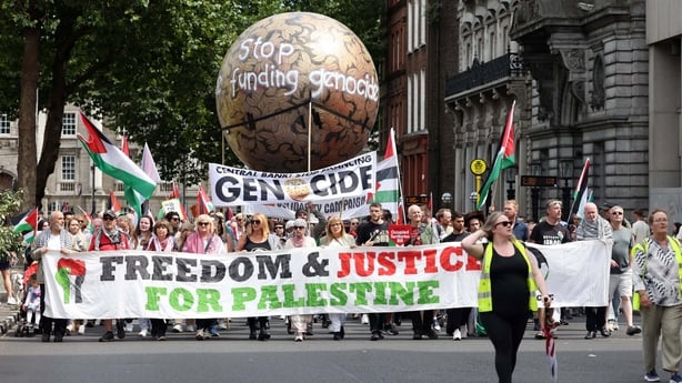 Protesters take part in the National Demonstration for Palestine