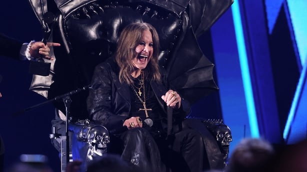 Ozzy Osbourne speaks onstage during the 2024 Rock & Roll Hall of Fame Induction Ceremony