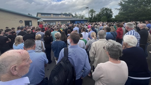 Hundreds of mourners at the vigil last night