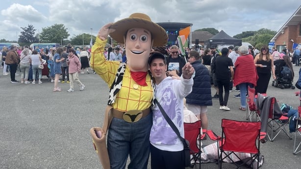 John Evan from Celbridge, Co Kildare with the Woody character from Toy Story at Ablefest 2025