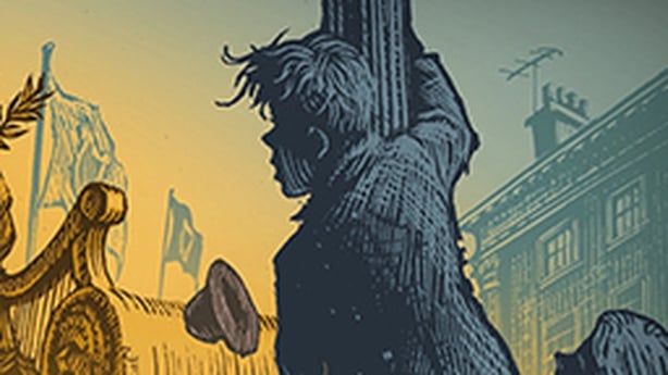 a stamp with a picture of a television aerial on a Dublin building