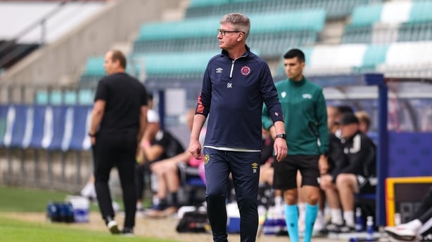 31 July 2025; St Patrick's Athletic manager Stephen Kenny during the UEFA Conference League Second Qualifying Round second leg match between Nõmme Kalju FC and St Patrick's Athletic at Lilleküla Stadium in Tallinn, Estonia. Photo by Evaldas Semiotas/Sportsfile