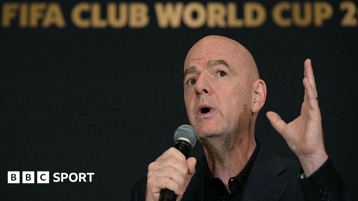 Fifa president Gianni Infantino speaking at Trump Tower